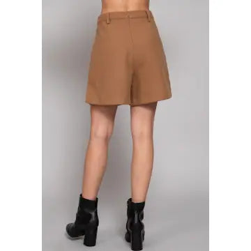 Pleated Soft Short Pants