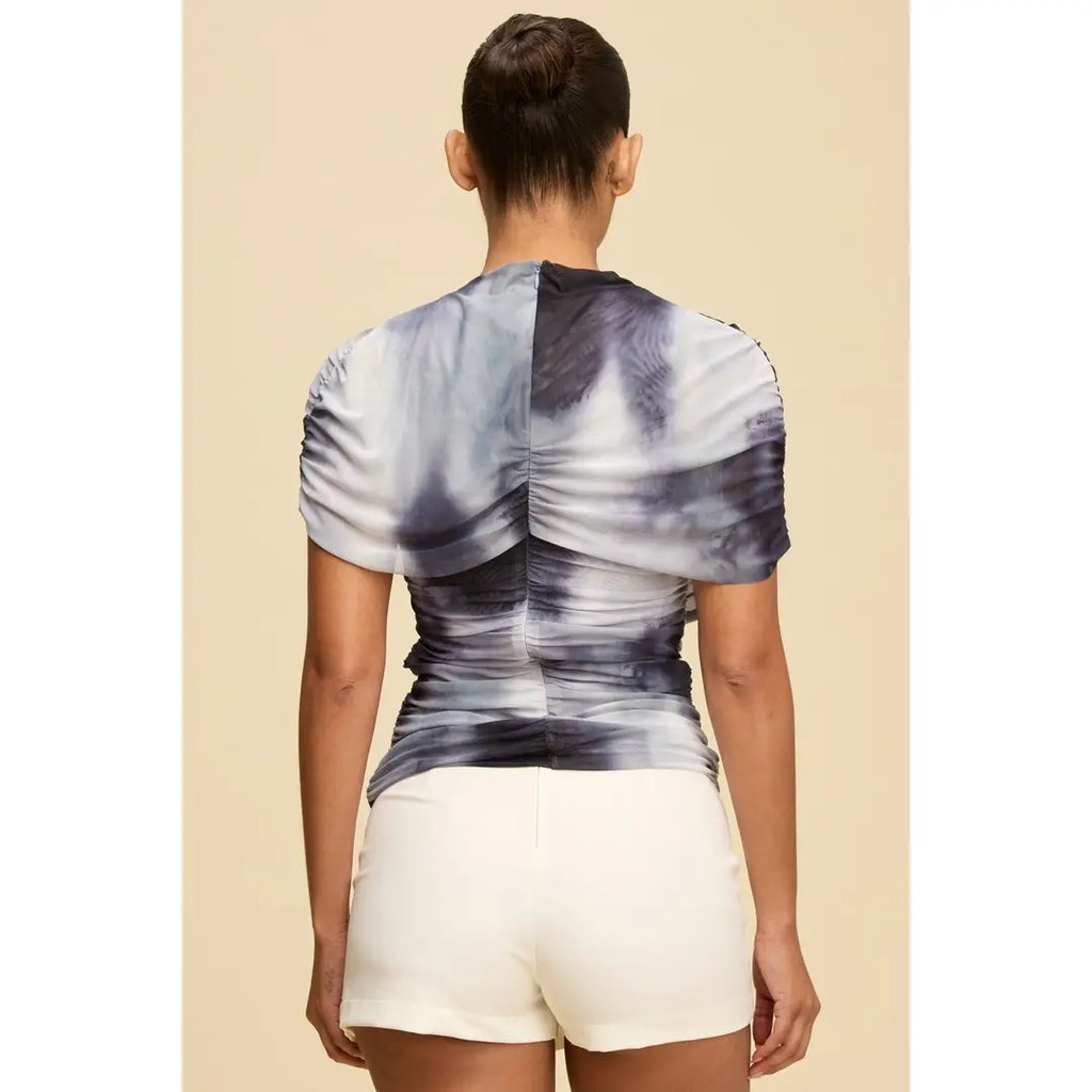 Mesh Mock Neck Sleeve Top