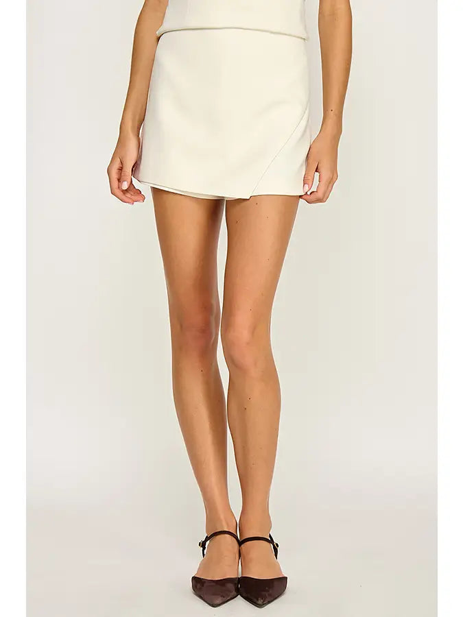 Asymmetric Wrap Mini Skort