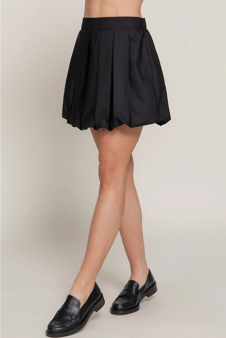 Balloon Pleated Mini Skirt