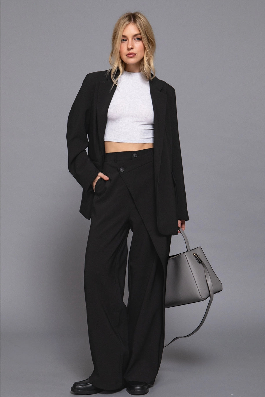 Asymmetrical Wrap Long Pants